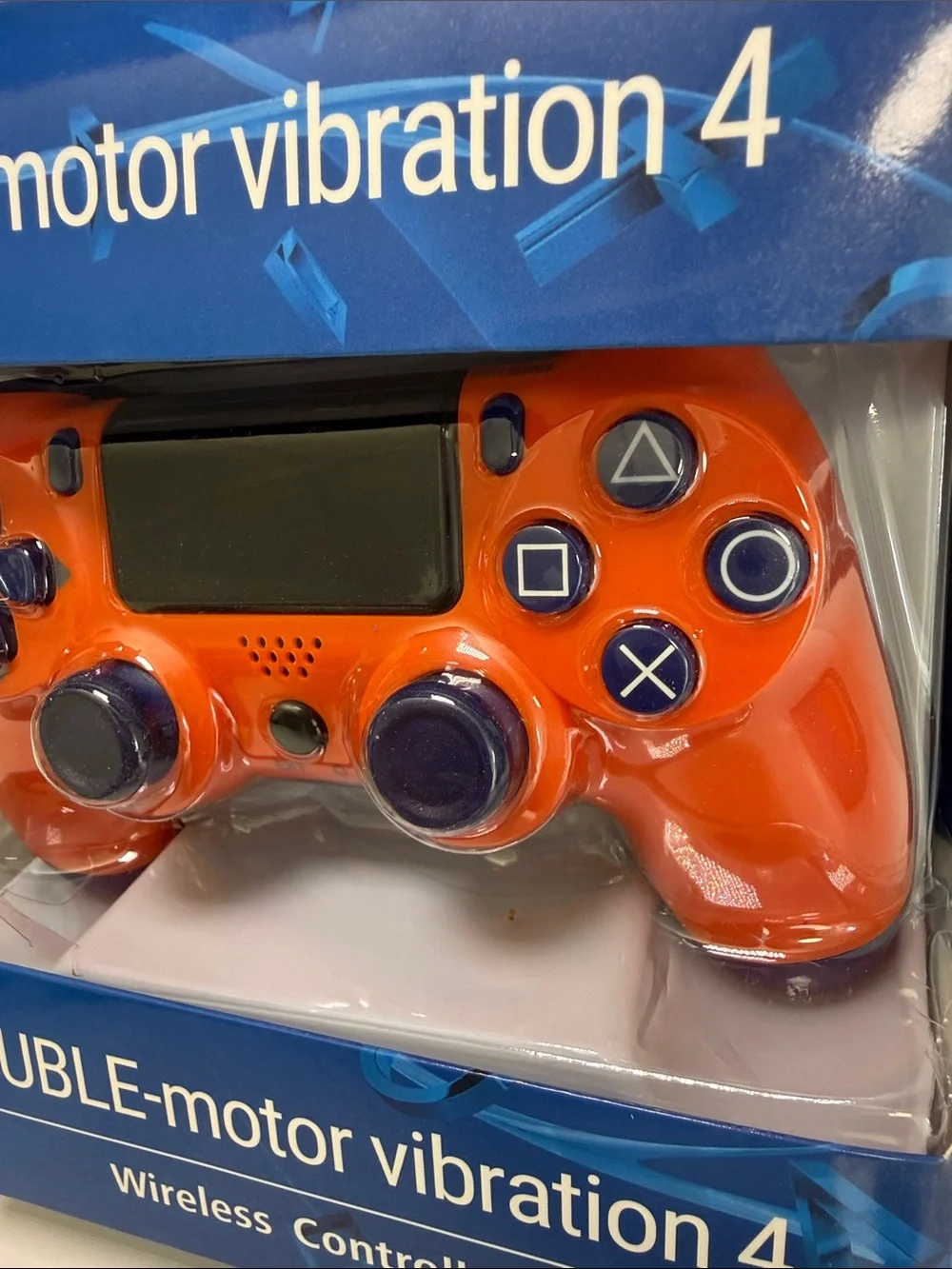 Orange Wireless Gaming Controller with Dual Motor Vibration